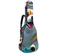 Grand étui de guitare étanche avec couche de protection en éponge, joli Corgi nage sous l'eau, Multicolore #01, 42.9x16.9x4.7 in, Sac pour guitare