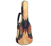 Grand étui de guitare étanche avec couche de protection en éponge, motif papillon vintage, Multicolore #08, 42.9x16.9x4.7 in, Sac pour guitare