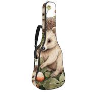 Grand étui de guitare étanche pour guitare acoustique de 101,6/104,7 cm, avec couche de protection en éponge et plusieurs poches, motif hérisson mignon, multicolore, 42.9x16.9x4.7 in, Sac pour guitare