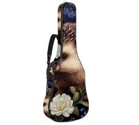 Grand étui de guitare étanche pour guitare acoustique de 101,6 cm/104,7 cm/106,7 cm, avec couche de protection et plusieurs poches, motif hérisson mignon, multicolore, 42.9x16.9x4.7 in, Sac pour