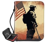 Grand étui de protection pour la Bible avec drapeau du soldat, sac fourre-tout avec fermeture éclair et poches intérieures de rangement, cadeaux chrétiens pour homme et femme