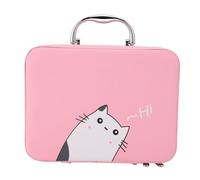 Grand étui de Train de Maquillage, étui de Rangement de Maquillage, boîte de Rangement d'accessoires de greffe d'extension de Cils, avec poignée, pour Outils à Ongles, Bijoux (Rose)