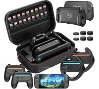 Grand étui de transport pour Nintendo switch 2,Accessoires avec Housse de Protection Switch 2, Dockable Coque pour Switch 2 Film Trempé Volant de Course et Grip Joy-Con pour Manette Nintendo Switch 2