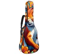 Grand étui pour guitare acoustique, beau étui pour guitare de 101,6 cm, 101,6 cm, sac de transport étanche avec couche de protection, dessin de couleur hérisson, Multicolore #03, 42.9x16.9x4.7 in, Sac