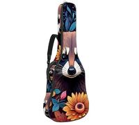 Grand étui pour guitare acoustique, beau étui pour guitare de 101,6 cm, 101,6 cm, sac de transport étanche avec couche de protection, dessin de couleur hérisson, Multicolore #04, 42.9x16.9x4.7 in, Sac