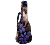 Grand étui pour guitare acoustique, convient pour 101,6 cm, 101,6 cm, imperméable avec couche de protection en éponge, plusieurs poches, joli hérisson, multicolore, 42.9x16.9x4.7 in, Sac pour guitare