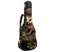Grand étui pour guitare acoustique, convient pour 101,6 cm, 101,6 cm, imperméable avec couche de protection en éponge, joli hérisson, multicolore, 42.9x16.9x4.7 in, Sac pour guitare