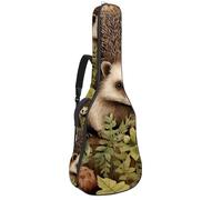 Grand étui pour guitare acoustique de 101,6 cm, 101,6 cm, imperméable avec couche de protection, plusieurs poches, hérisson mignon, multicolore, 42.9x16.9x4.7 in, Sac pour guitare