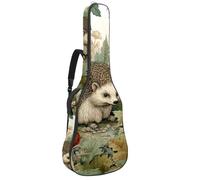 Grand étui pour guitare acoustique, grand étui pour guitare de 101,6/104,7 cm, sac de transport imperméable avec couche de protection en éponge, hérisson mignon, multicolore, 42.9x16.9x4.7 in, Sac