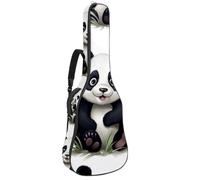 Grand étui pour guitare acoustique, grand étui pour guitare de 101,6 cm, 101,6 cm, sac de transport étanche avec couche de protection, panda mignon, multicolore, 42.9x16.9x4.7 in, Sac pour guitare