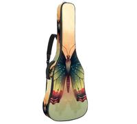 Grand étui pour guitare acoustique, grand étui pour guitare de 101,6 cm, 101,6 cm, sac de transport imperméable avec protection rembourrée, plusieurs poches, motif papillon vintage, Multicolore #06,