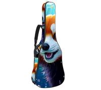 Grand étui pour guitare acoustique, grand étui pour guitare de 101,6 cm, 101,6 cm, sac de transport imperméable avec protection rembourrée, plusieurs poches, Lovely Corgi nage sous l'eau, Multicolore