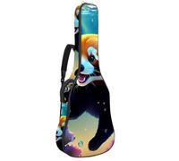 Grand étui pour guitare acoustique, grand étui pour guitare de 101,6 cm, 101,6 cm, sac de transport imperméable avec protection rembourrée, plusieurs poches, Lovely Corgi nage sous l'eau, Multicolore