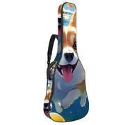 Grand étui pour guitare acoustique, grand étui pour guitare de 101,6 cm, 101,6 cm, sac de transport imperméable avec protection rembourrée, plusieurs poches, Lovely Corgi nage sous l'eau, Multicolore