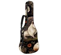 Grand étui pour guitare acoustique, grand étui pour guitare de 101,6 cm, 104,6 cm, sac de transport étanche avec couche de protection, joli hérisson, multicolore, 42.9x16.9x4.7 in, Sac pour guitare