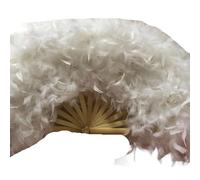 Grand éventail de Plumes moelleuses 70x40cm, for Spectacle sur scène, Danse, Accessoires Photographie, Pliable en, décoration fête Mariage(White)