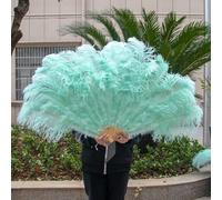 Grand Éventail En Plumes D'autruche,Décoration De Carnaval,Ixde Mariage,Spectacle De Brevdu Ventre,Lumière Bleu 13 Sophia - Type Vert Menthe-130cm Right