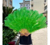 Grand Éventail En Plumes D'autruche,Décoration De Carnaval,Ixde Mariage,Spectacle De Brevdu Ventre,Lumière Bleu 13 Sophia - Type Apple Green-130cm Right