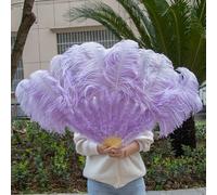 Grand Éventail En Plumes D'autruche,Décoration De Carnaval,Ixde Mariage,Spectacle De Brevdu Ventre,Lumière Bleu 13 Sophia - Type Violet Clair-130cm Right