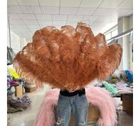 Grand Éventail En Plumes D'autruche,Décoration De Carnaval,Ixde Mariage,Spectacle De Brevdu Ventre,Lumière Bleu 13 Sophia - Type Café-130cm Right