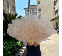 Grand Éventail En Plumes D'autruche,Décoration De Carnaval,Ixde Mariage,Spectacle De Brevdu Ventre,Lumière Bleu 13 Sophia - Type Champagne-100cm Right