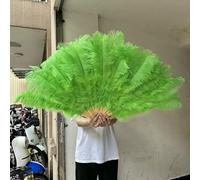 Grand éventail en plumes d'autruche vert foncé, 100 cm/130 cm, 13 baleines, pour danse du ventre, carnaval, scène, mariage, fête, 10 pièces, 100 cm, droit