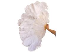Grand éventail en Plumes de 130 cm x 100 cm for décorer Mariage, fête, Danse du Ventre, Bars à Cocktails à Monter soi-même(White,2 Pcs 130CM)