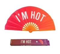 Fisura - Grand éventail Pliable “I’m Hot”. Éventail Original avec Grand Message Rose XXL. Éventail Pliable en Bambou. Dimensions : 64 x 33 centimètres., AHX2410387
