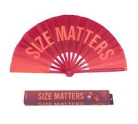 Fisura - Grand éventail Pliable “Size”. Éventail Original avec Grand Message Rose XXL. Éventail Pliable en Bambou. Dimensions : 64 x 33 centimètres., AHX2410388