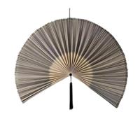 Grand Éventail Mural Bohème Fait Main en Bois avec Pompons Sculpture en | Décor au-dessus du Lit pour Salon, Maison, Entrée, Couloir, Porche, Appartement, Bureau,
