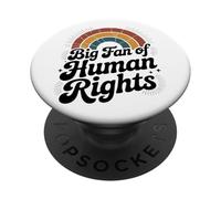 Grand Fan Classique des Droits de l'homme Vintage Rainbow PopSockets PopGrip Adhésif