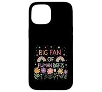Grand Fan de Protestation des Droits de l'homme Rainbow Art Coque pour iPhone 15
