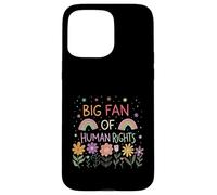 Grand Fan de Protestation des Droits de l'homme Rainbow Art Coque pour iPhone 15 Pro Max