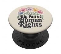 Grand Fan des Droits de l'homme Militant Floral Protestation féministe PopSockets PopGrip Adhésif