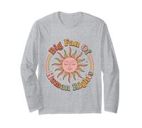 Grand Fan des Droits de l'homme rétro années 70 Visage de Soleil bohème céleste Manche Longue