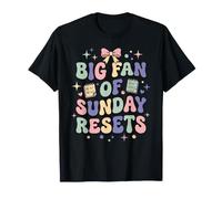 Grand Fan du Reset du Dimanche Routine Organisation T-Shirt
