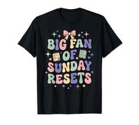 Grand Fan du Reset du Dimanche Routine Organisation T-Shirt Graphique avec Valeur