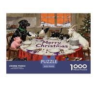 Grand festin de Noël Puzzle en Bois Imperméable Puzzles De 1000 Pièces pour Adultes Coloré Jeux De Stimulants