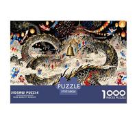 Grand Festival du Dragon sur Le Temple de la Montagne Puzzle en Bois Imperméable DIY Puzzles De 1000 Pièces pour Adultes Coloré De Décoration pour La Maison