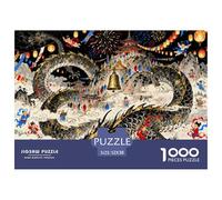 Grand Festival du Dragon sur Le Temple de la Montagne Puzzle en Bois Imperméable Puzzles De 1000 Pièces pour Adultes Cadeaux Défi Et Casse-tête Jeux Éducatifs