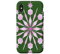 Grand Flocon de Neige géométrique Rose pâle Superbe Design Coque pour iPhone X/XS