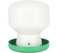 Grand fondateur en plastique Couverture tonneau blanc Fontaine automatique Abreuvoir pour oiseaux - Distributeur de nourriture pour pigeons perroquets
