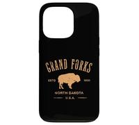 Grand Forks - Souvenir du Dakota du Nord - Style Vieilli Coque pour iPhone 13 Pro