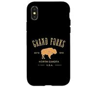 Grand Forks - Souvenir du Dakota du Nord - Style Vieilli Coque pour iPhone X/XS