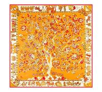 Grand Foulard Carré Imprimé Arbre De Vie De La Femme, Foulard Châle En Soie Sergé