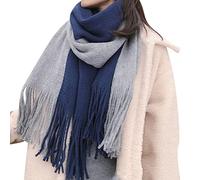 Grand Foulard Femme - Élégant Hiver Wrap It Écharpe Hiver Classique Organiser Châle Épais Solide Réversible sur Les Grandes S pour Chaud Couleur Cachemire Et Écharpe (Blue One Size)