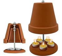 Grand Four À Bougies Chauffe-Plat, Terre Cuite Pour Intérieur, Cadeaux De Porte, Espace Pour 8 Bougies, Double Paroi(Sans Bougie). Multicolore