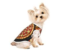 Grand gilet confortable imprimé pizza pour animal de compagnie, haut sans manches respirant, pour petit chiot, chaton à porter au quotidien