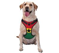 Grand gilet de traction imprimé drapeau du Ghana pour animal domestique - Convient pour promener le chien, randonnée et aventures en plein air