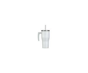 Grand Gobelet Isotherme avec anse et paille Thermos 0,85 l - Blanc